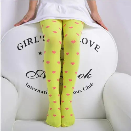 Love Heart & Dots Kids Pantyhose