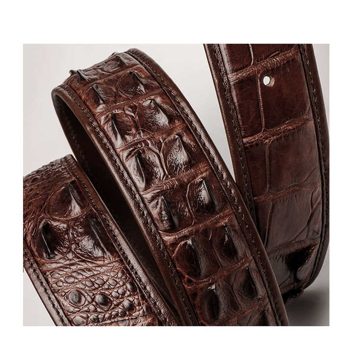 Hornback Crocodile Skin Leather Belts