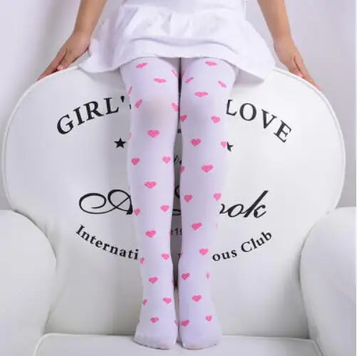 Love Heart & Dots Kids Pantyhose