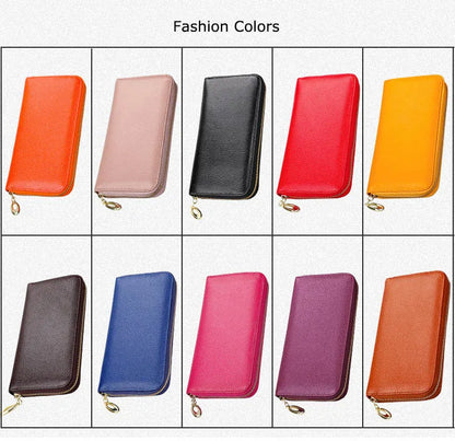 OX KNIGHT Cowhide Leather Multifunctional Zip Wallets