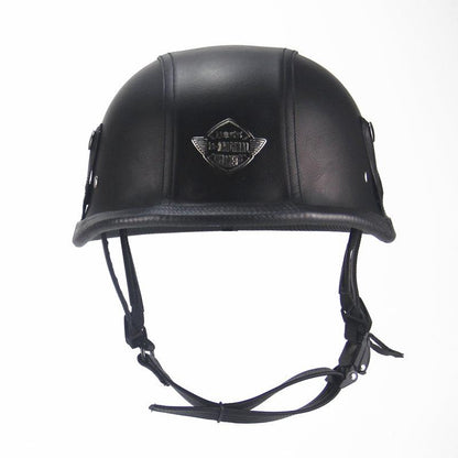 VOSS Half Cruise German Leather Retro Motorcycle Helmets