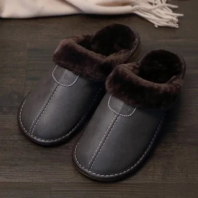 Men's Leather House Slippers