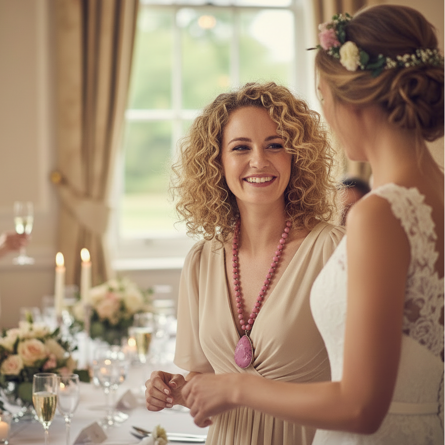 Bohemian Beaded Stone Teardrop Pendant Necklace