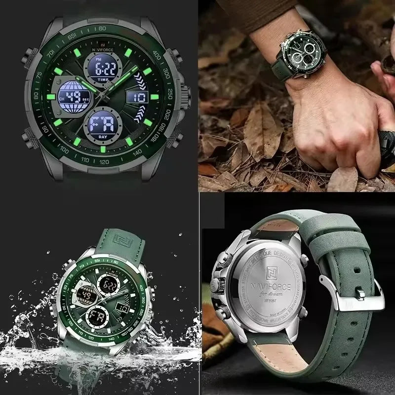 NAVIFORCE Luxury Waterproof Dual Display Sports Quartz Watch
