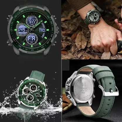 NAVIFORCE Luxury Waterproof Dual Display Sports Quartz Watch