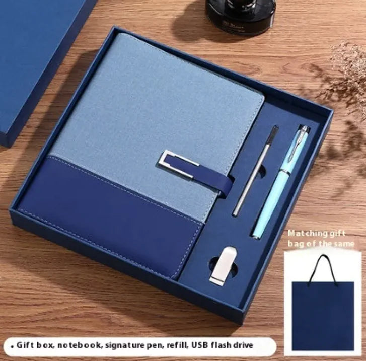 Business Notebook Soft Leather High Grade Gift Set