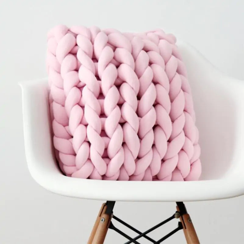 Chunky Handmade Wool Knitted Pillow