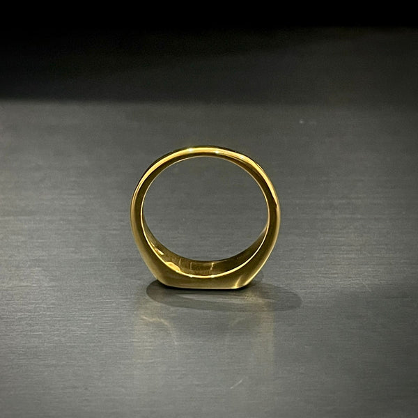 18K Gold Plated Titanium Square Ring