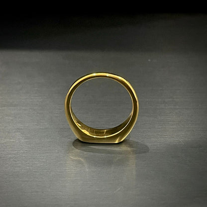 18K Gold Plated Titanium Square Ring