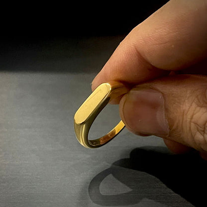 18K Gold Plated Titanium Square Ring