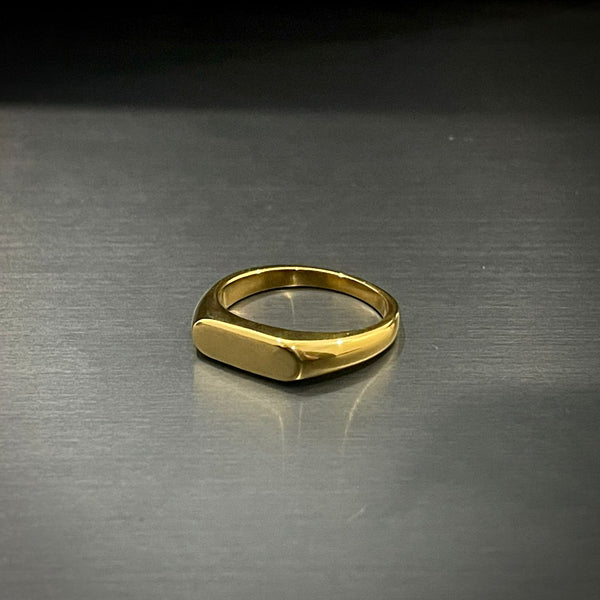 18K Gold Plated Titanium Square Ring