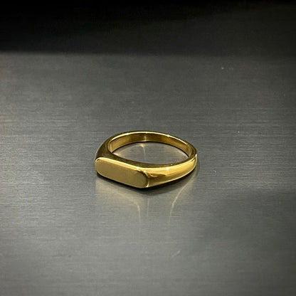 18K Gold Plated Titanium Square Ring