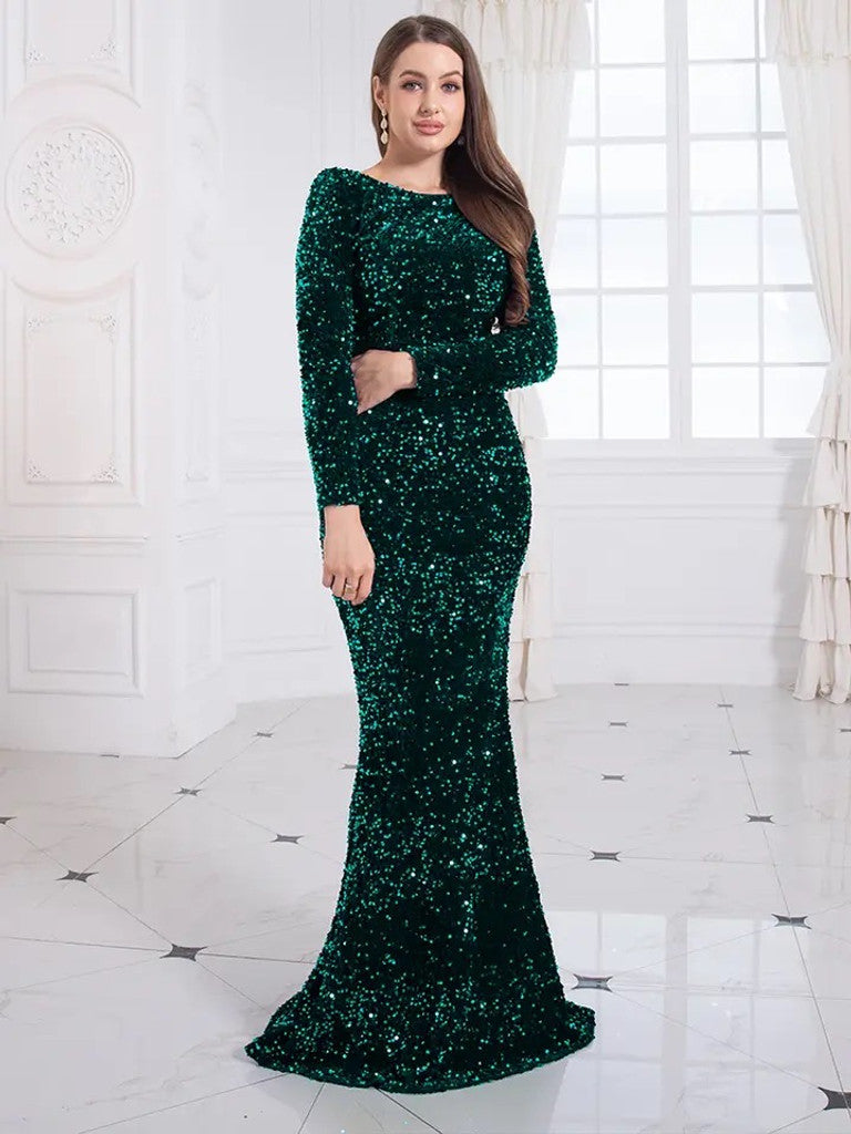 Zara Sequin Evening Gown