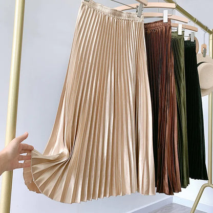 Satin Pleated Skirts