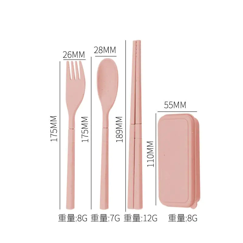 Travel Eco Wheat Straw Utensil Set