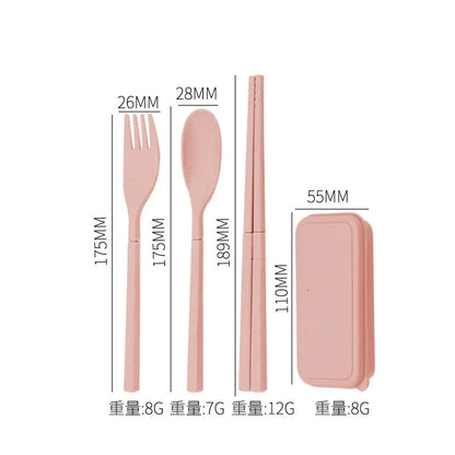 Travel Eco Wheat Straw Utensil Set