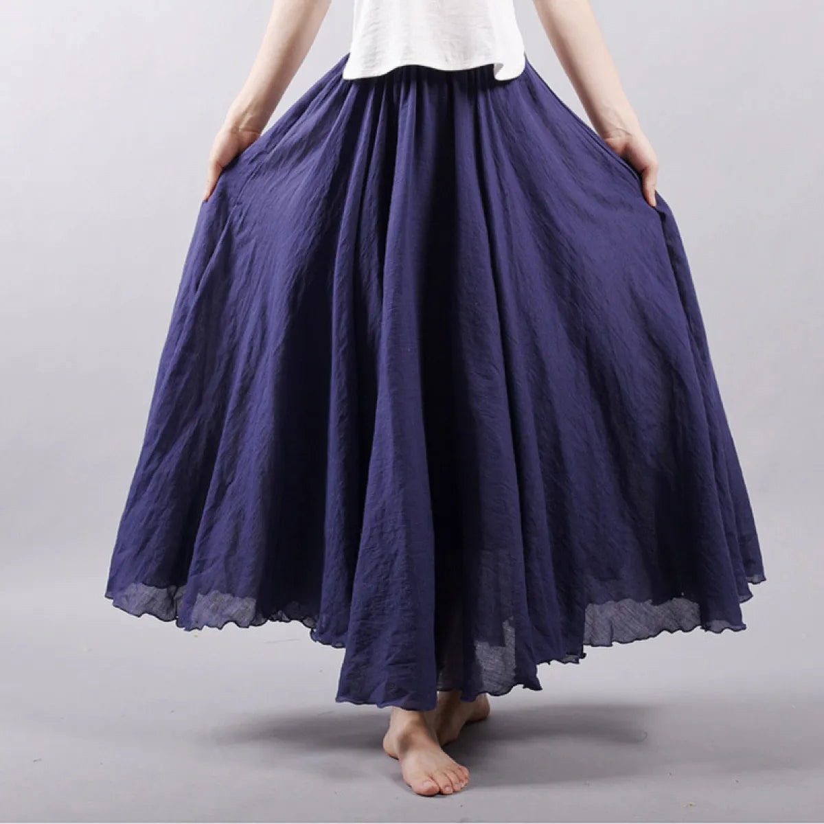 Mori Girl Cotton and Linen A-line Skirt