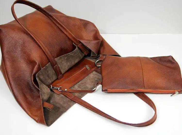 Large Vegan Leather Tote Bags