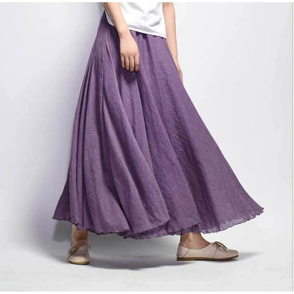 Mori Girl Cotton and Linen A-line Skirt