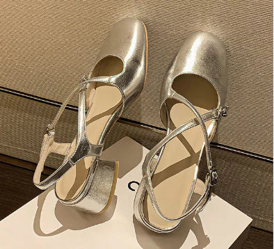 Raised Ballet Silver Sandals