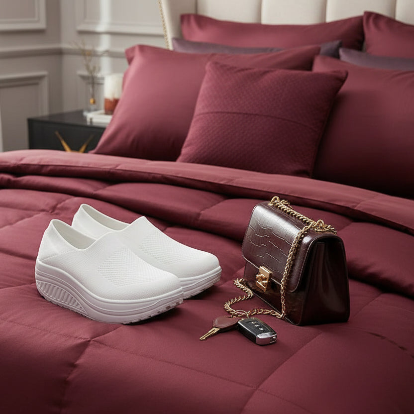 Rolling Sole Mesh Slip-on Platform Sneakers