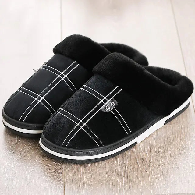 Suede Gingham Slippers