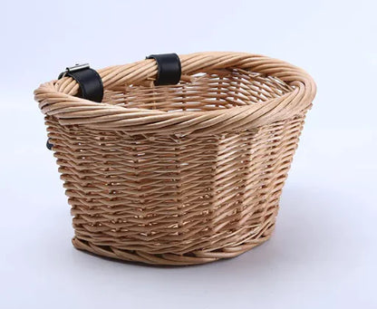 Natural Handmade Oval Wicker Bicycle Baskets