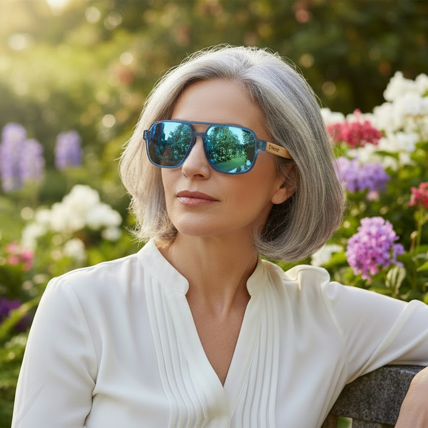 Oi Wood Polarized UV Protection Sunglasses