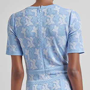 Intarsia Kint A-Line Midi Dress