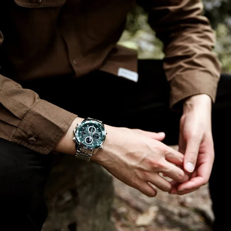 NAVIFORCE Luxury Waterproof Dual Display Sports Quartz Watch