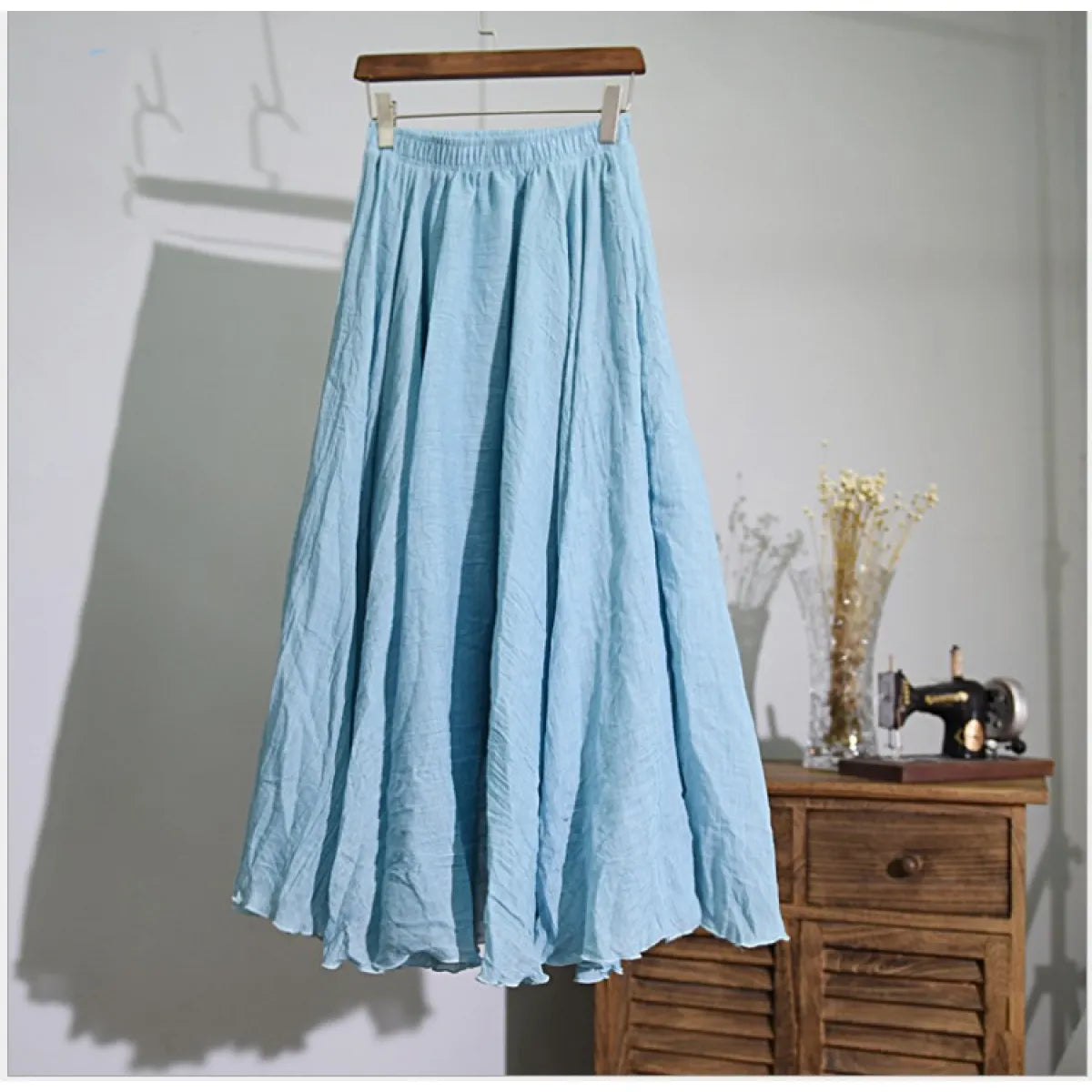 Mori Girl Cotton and Linen A-line Skirt