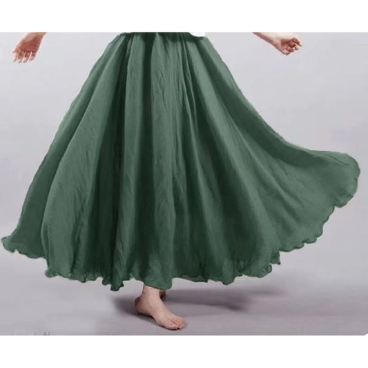 Mori Girl Cotton and Linen A-line Skirt