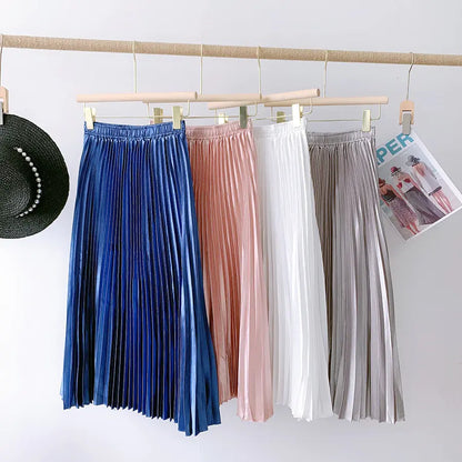 Satin Pleated Skirts