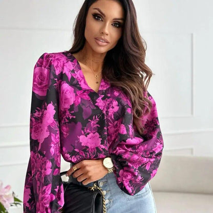 Lantern Sleeve Polyester Blouses