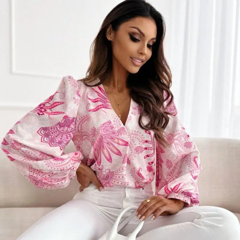 Lantern Sleeve Polyester Blouses