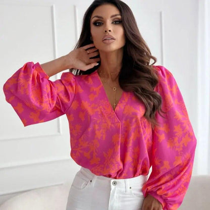 Lantern Sleeve Polyester Blouses