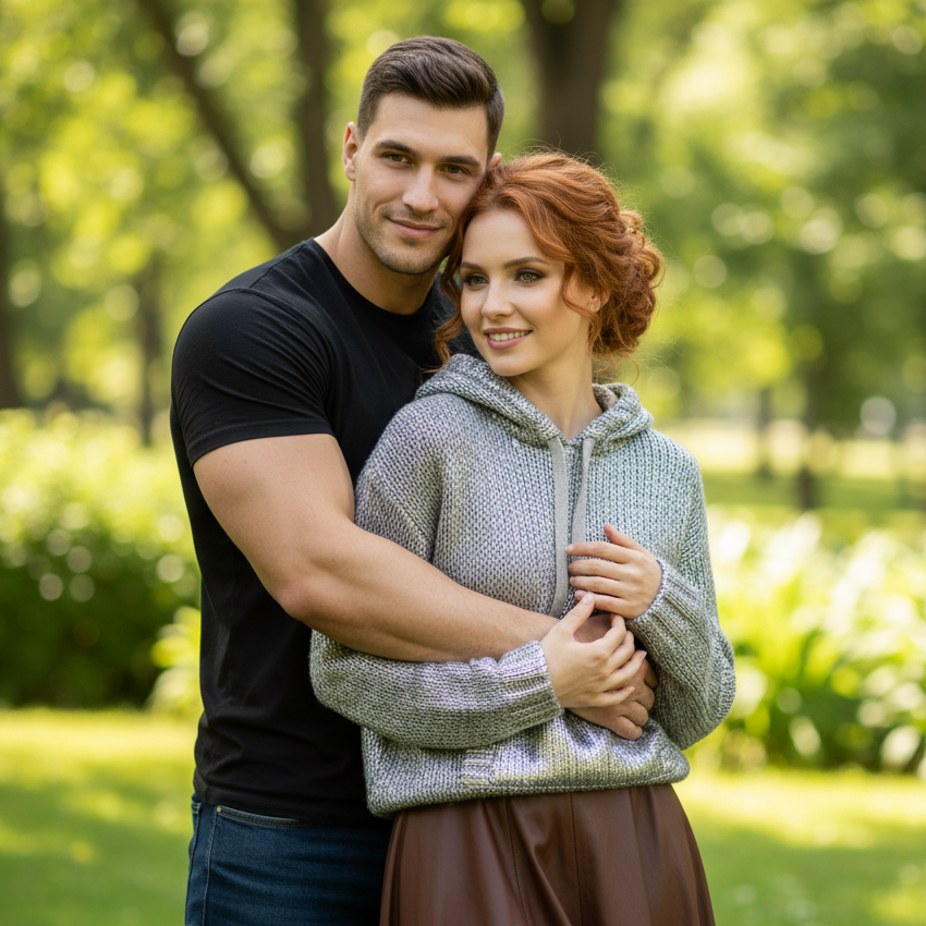 WOLFF Metallic Silver Hoodie Knit Sweater