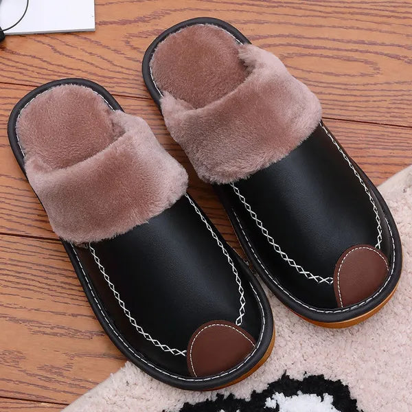 Men's Leather House Slippers