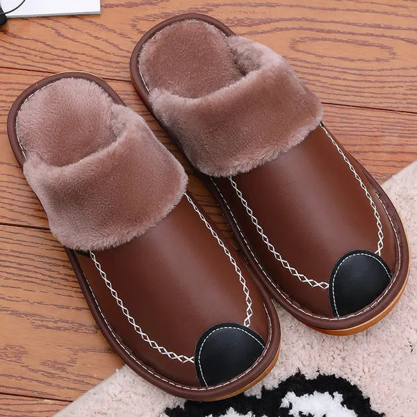 Men's Leather House Slippers