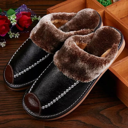 Men's Leather House Slippers