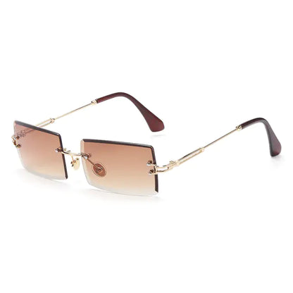 Rimless Small Rectangle Eyewear UV400 Sunglasses