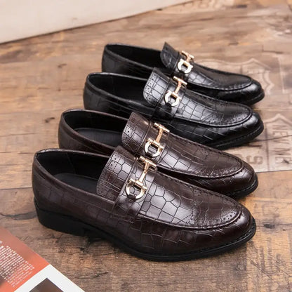 Italian Alligator Print Leather Loafers