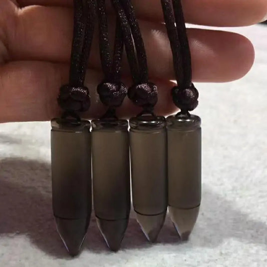 Obsidian Bullet Pendant Necklace