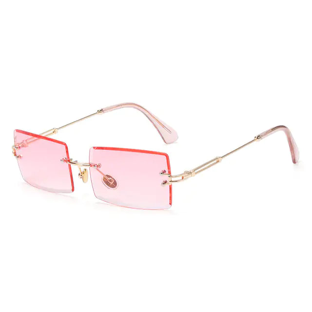 Rimless Small Rectangle Eyewear UV400 Sunglasses