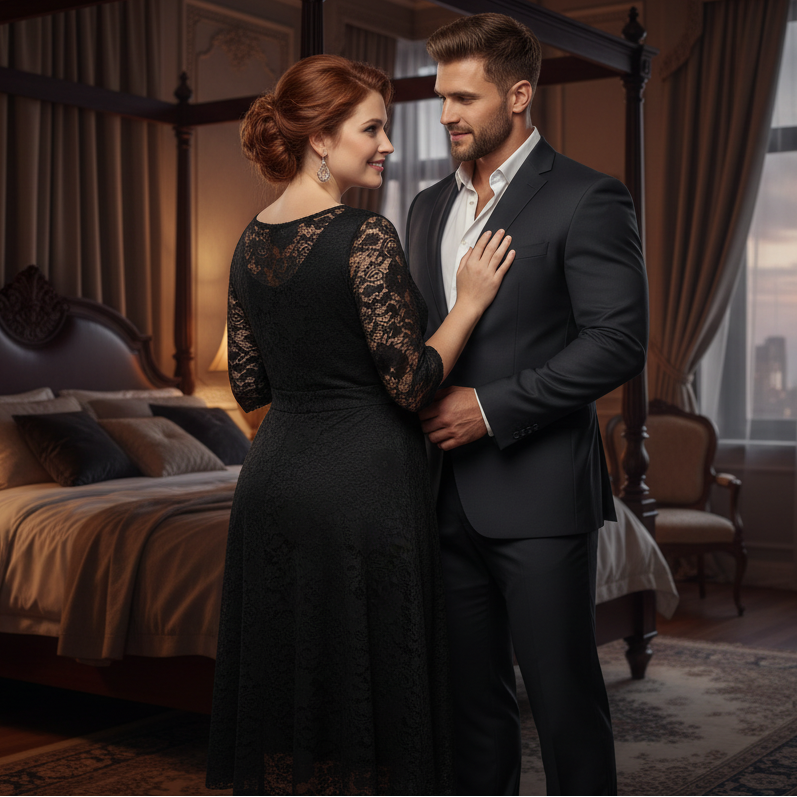 Chic Plus Size Lace Midi Dress