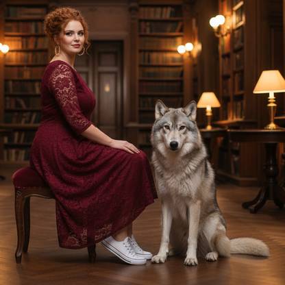 Chic Plus Size Lace Midi Dress