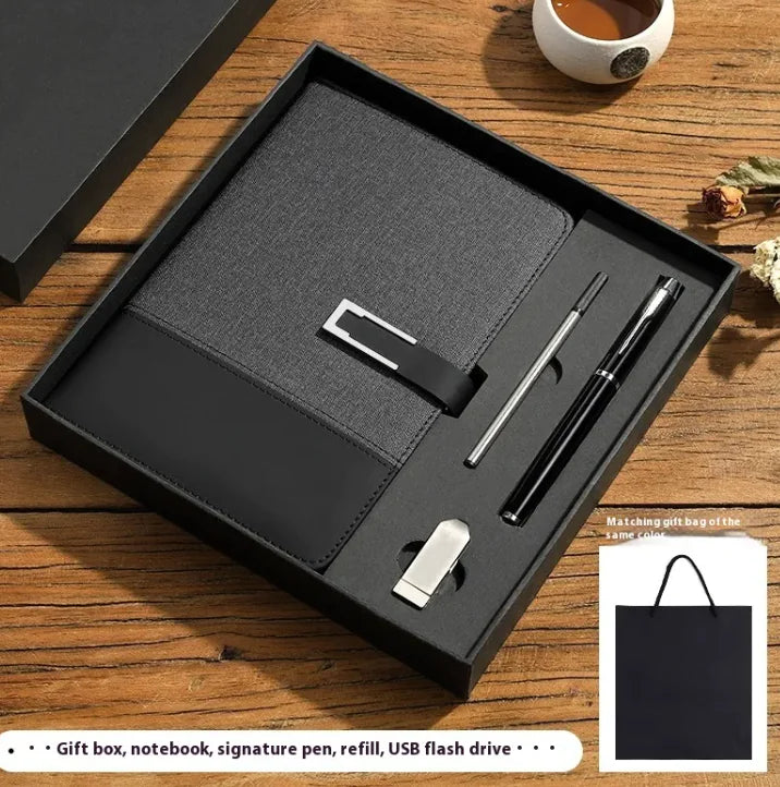 Business Notebook Soft Leather High Grade Gift Set