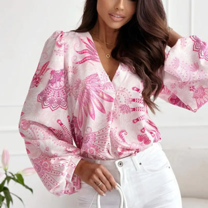 Lantern Sleeve Polyester Blouses