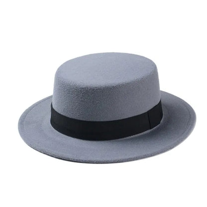 Pork Pie Flat Top Wool Hats