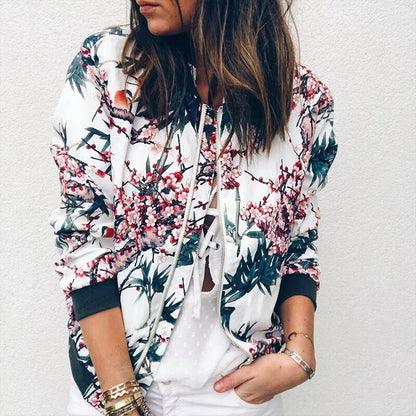 Retro Floral Bomber Jacket